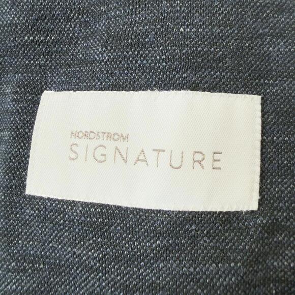 Unstructured Linen Jersey Sport Coat, Navy Blue Melange - Size 40R - Picture 5 of 9